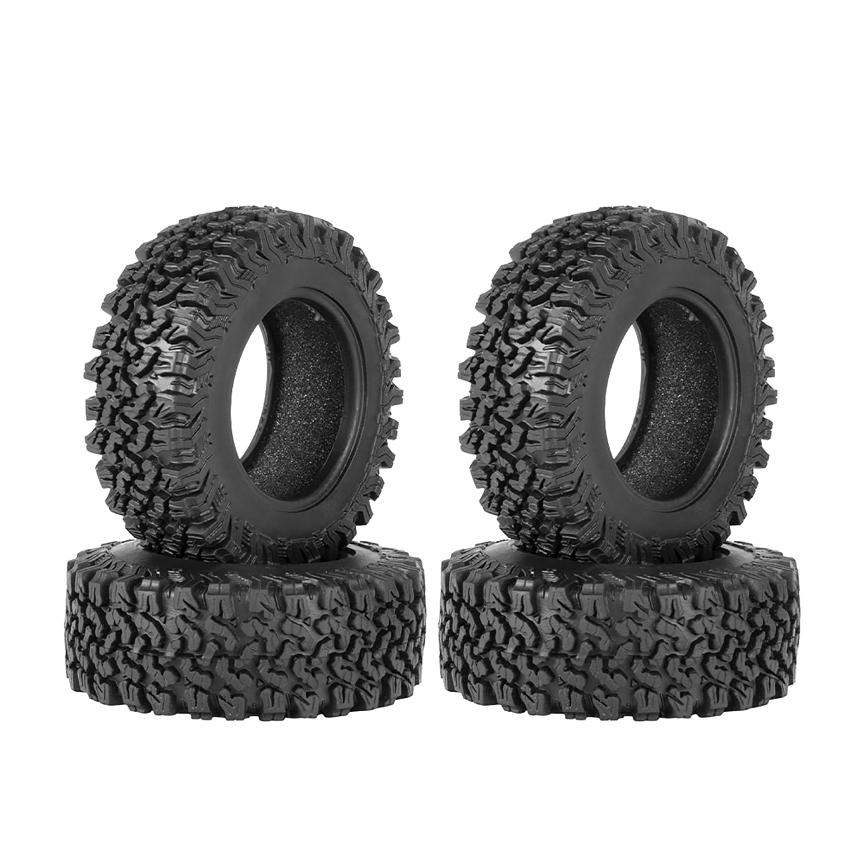 KINGCOO 4PCS RC Crawler Rubber Tires 1.9 inch Wheels Tyres for 1:10 RC Rock Crawler Car Off-road Model Car for Axial SCX10 90046 CC01 D90 D110 TF2 Tamiya TRX4 Gen8 Upgrade Parts (90x33mm)