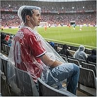 Vista 3 de Opret Paquete de 5/10/20 ponchos de lluvia, ponchos de emergencia desechables a granel, impermeable unisex para adultos con capucha con cordón