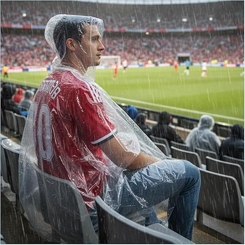 Miniatura 7 de Opret Paquete de 5/10/20 ponchos de lluvia, ponchos de emergencia desechables a granel, impermeable unisex para adultos con capucha con cordón 5 PZAS