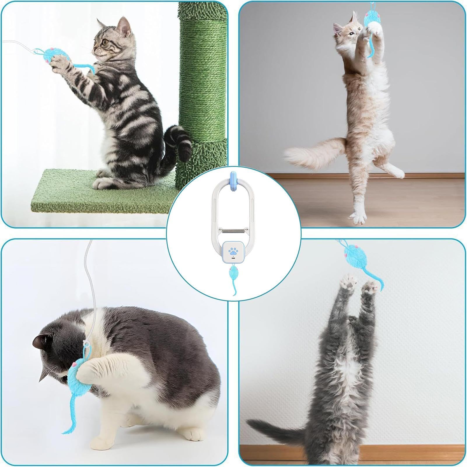 Giocattolo Per Gatti Da Porta Con Telecomando – Movimento Retrattile A Molla, Ricaricabile USB, Per Giochi Interattivi E Stimolanti