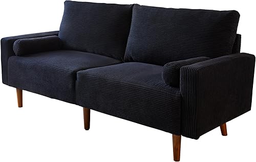 Miniatura 7 de OVIOS Sofá biplaza moderno de lujo con tela de pana, cómodo sofá nube con asiento profundo, sofá pequeño y cómodo para espacios pequeños, sala de