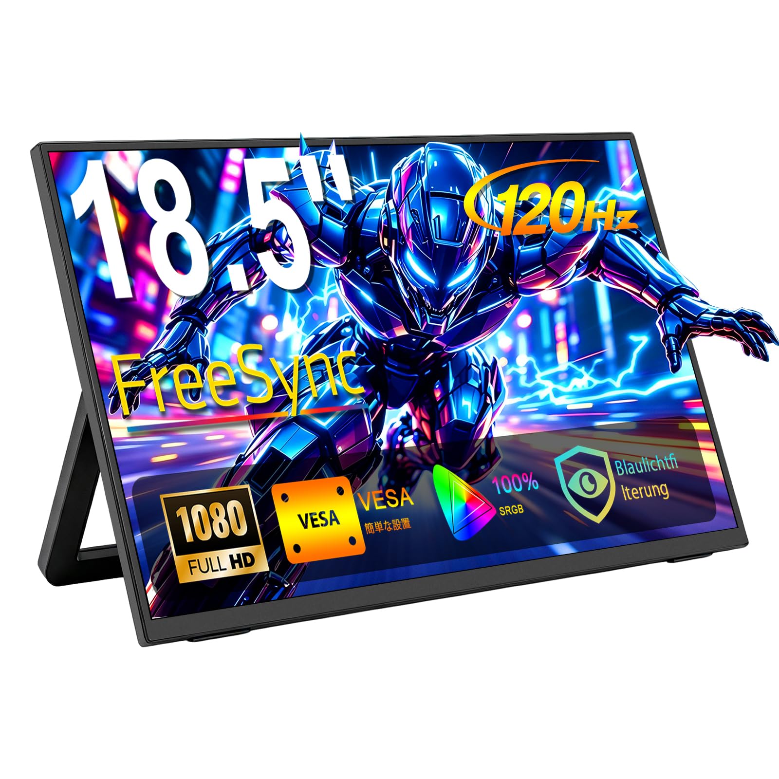 Przenośny monitor do gier 18,5" 120 Hz 1080p IPS, kompatybilny z PC/PS5/Xbox/Switch