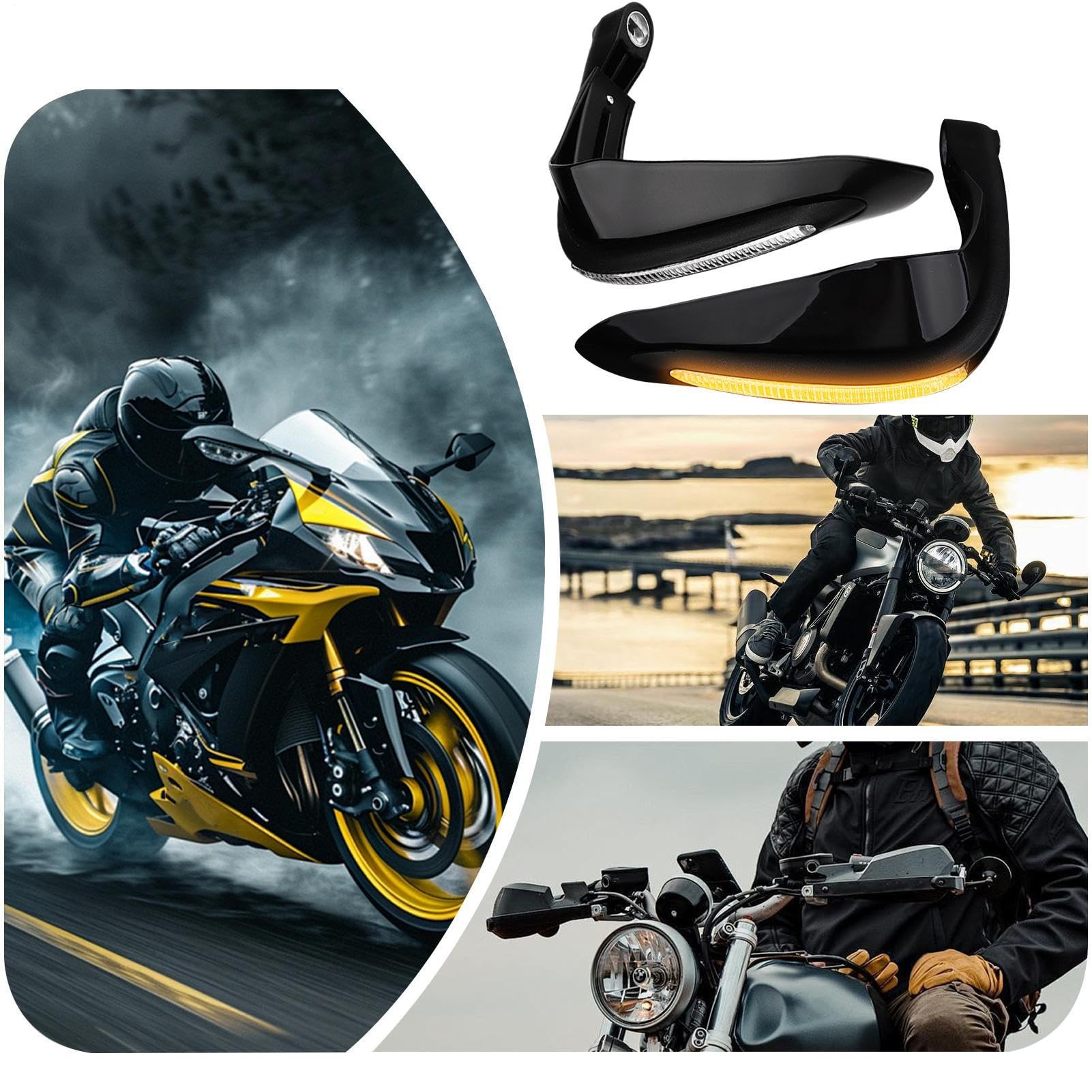 Paramani per motoslitta – 2 protezioni per maniglie con luce LED | di aggiornamento, parti di modifica ad alta resistenza per una guida