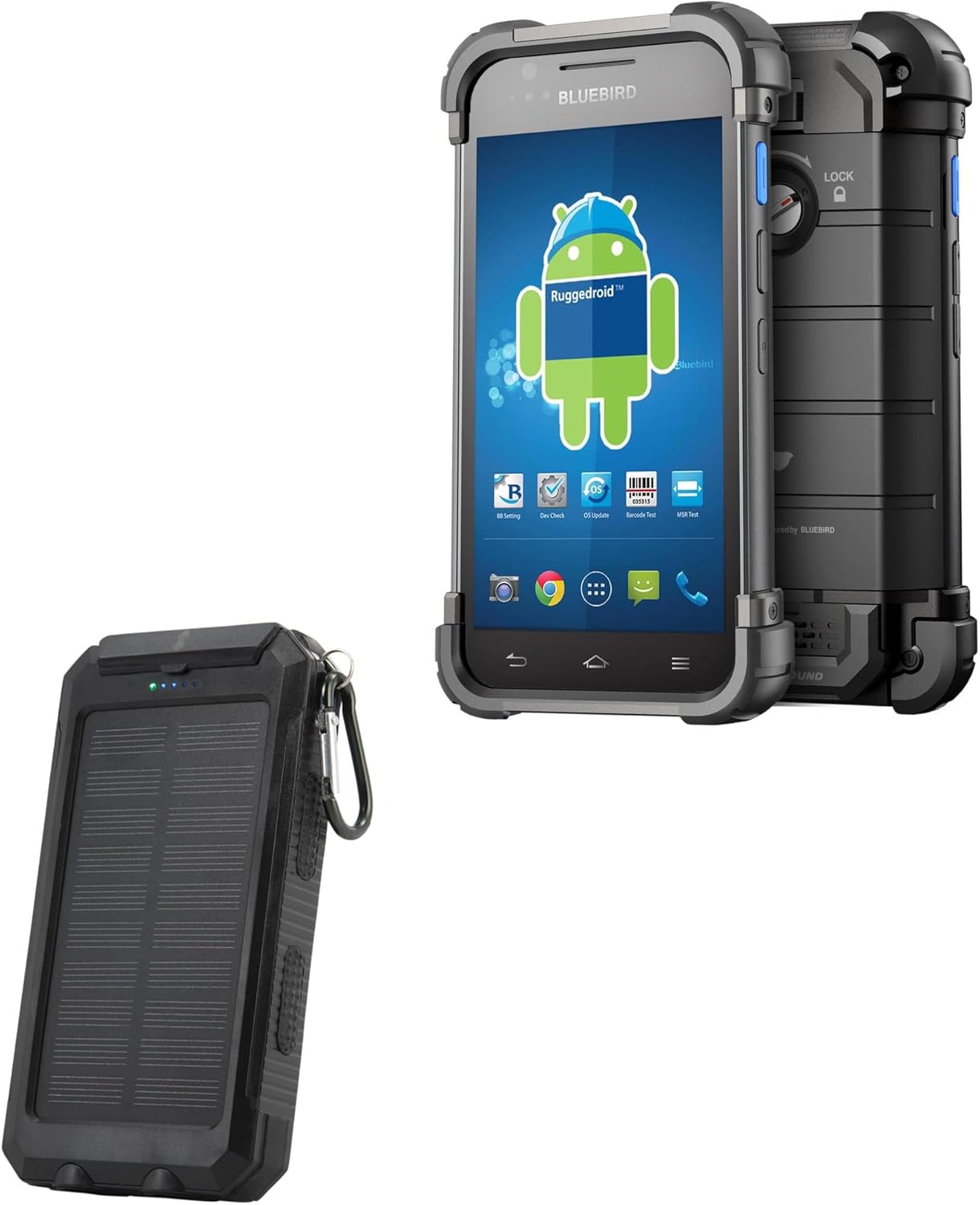 BoxWave Power Bank Compatible with Bluebird BP30 – Solar Rejuva PowerPack (10000mAh), Solar Powered Backup Power Bank 10000mAh – Jet Black