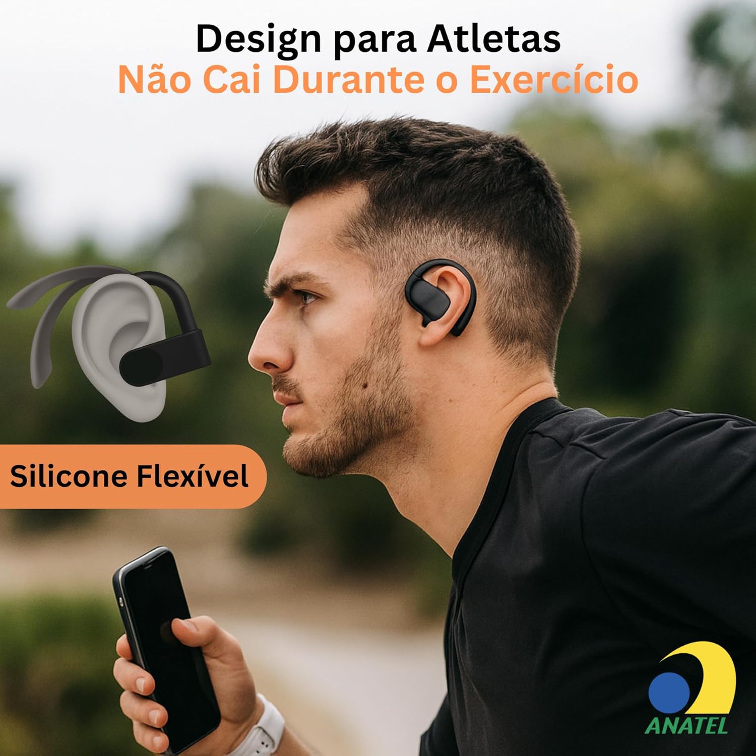 71VrczF4u0L._AC_SL1500_ Fone de Ouvido, Bluetooth 5.4, IPX4 à Prova D'Água, Com Microfone Embutido. Design Esportivo e Ergonômico, Ideal Para Corridas, Atividades Físicas, Compatível com IPhone e Android, Anti Ruído (Preto)