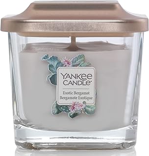 Collezione Yankee Candle Elevation con Coperchio della Piattaforma Piccola Candela Quadrata a 1 Stoppino, Exotic Bergamot