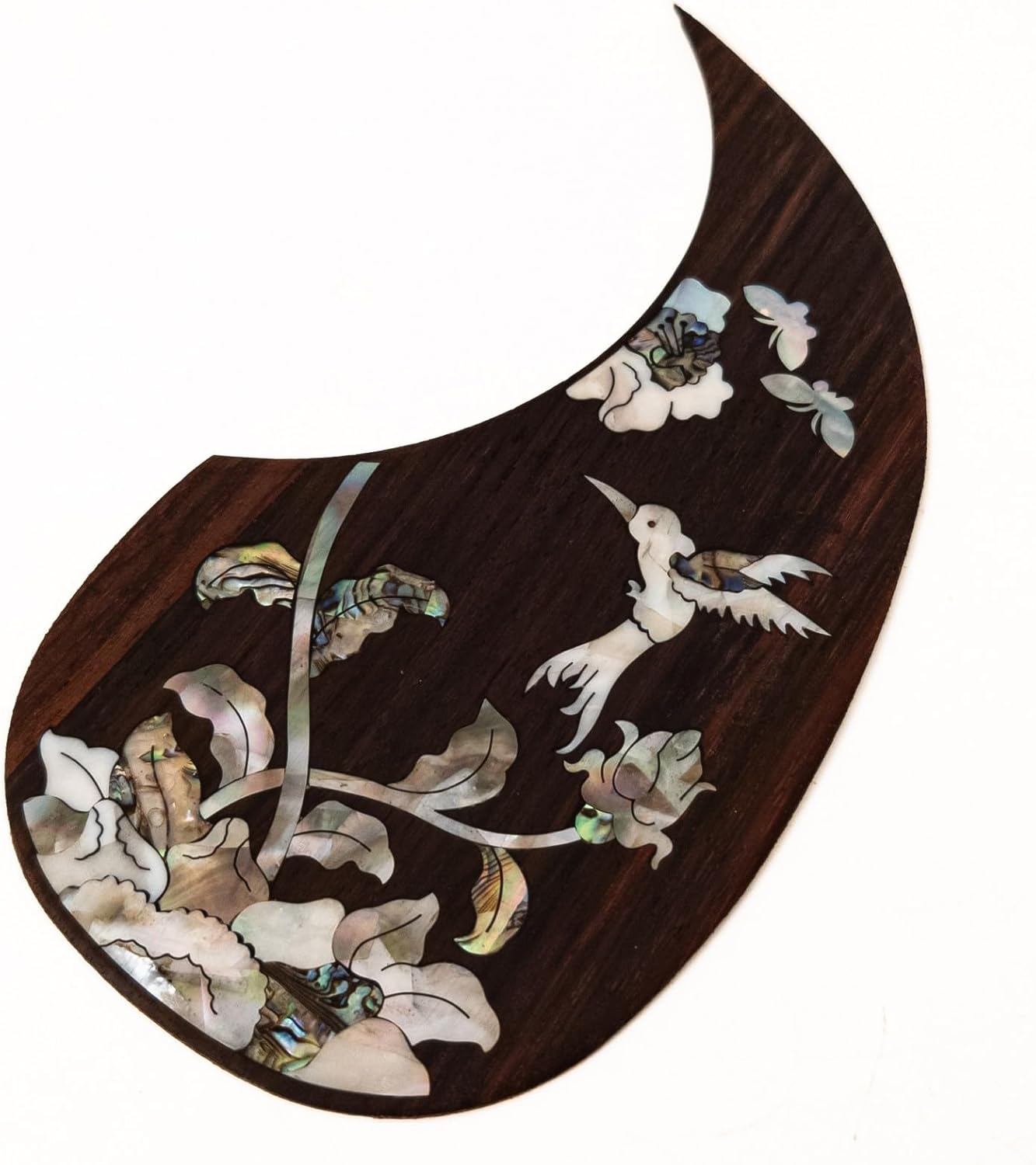 Premium Rosewood Acoustic Guitar Pickguard For Martin D45 Self-Adhesive Scratch Plate with Genuine Abalone Shell Inlay & 3M Backing, Compatible with Most 39-42″ Folk Acoustic Guitars (#5)