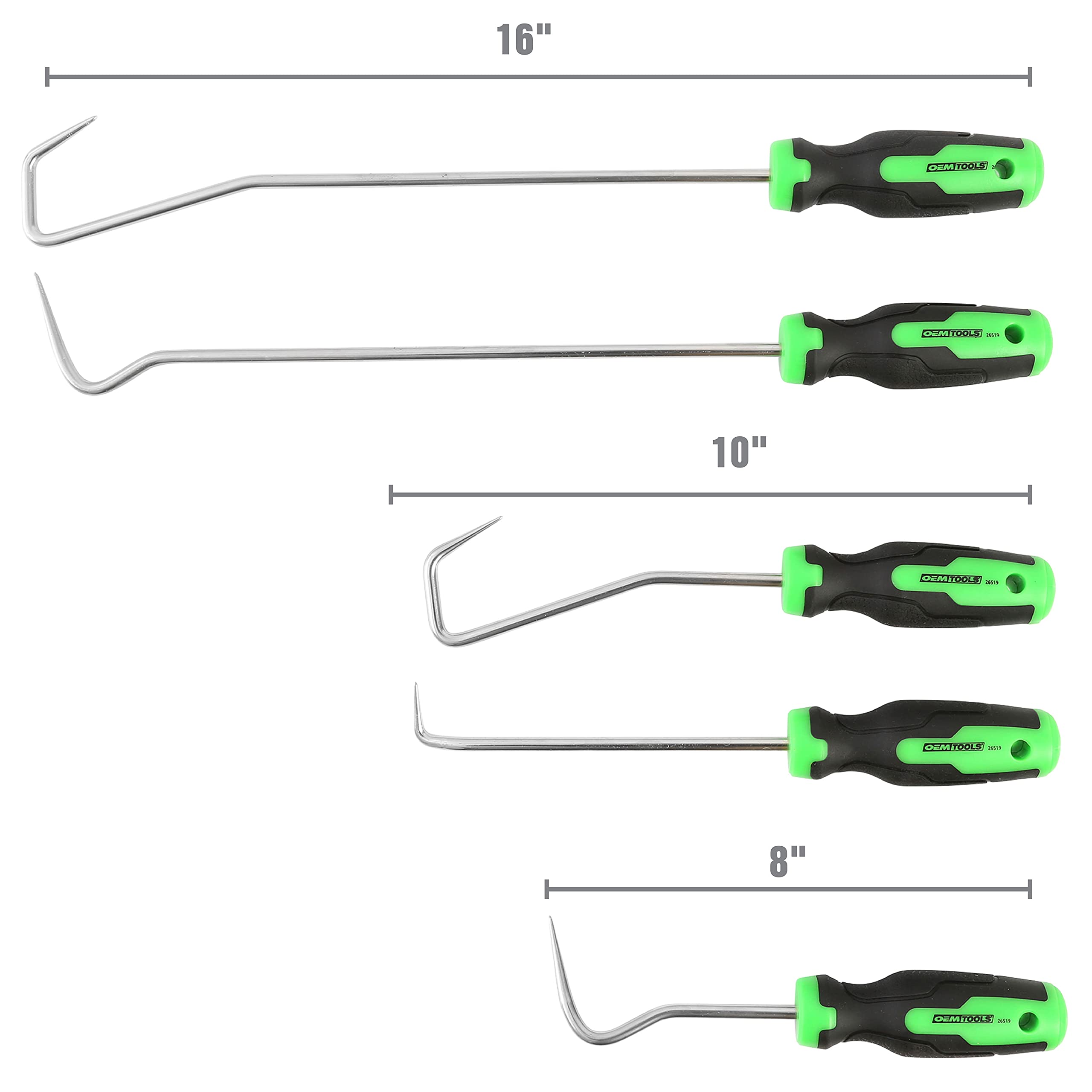 OEMTOOLS 26519 5-częściowy zestaw do usuwania węża, narzędzie do usuwania zawleczki, do przewodu chłodnicy i węża grzejnika, do usuwania węża płynu chłodzącego, czarny i zielony