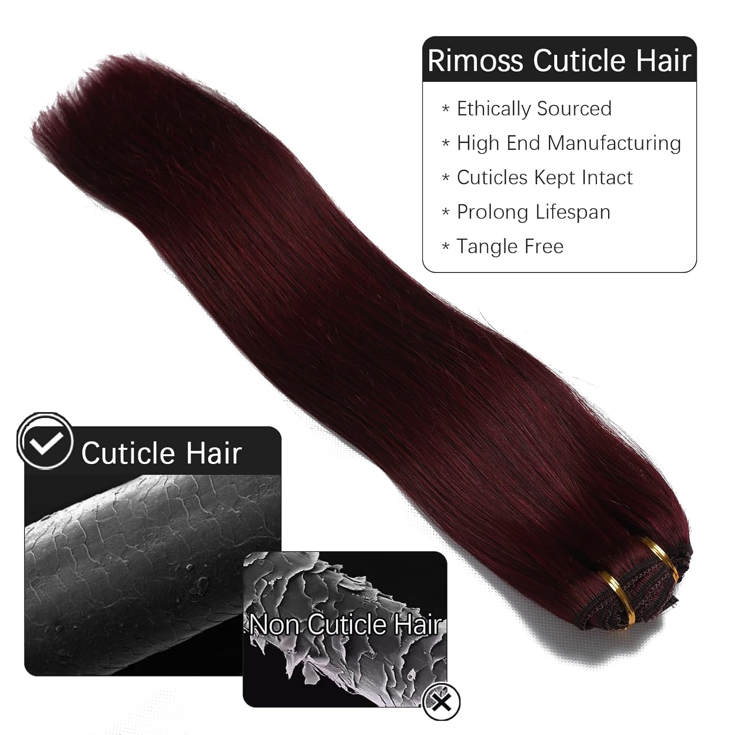 Clip in Hair Extensions Real Human Hair - 130g 14 Inch 7pcs, Burgundy Red Color - Premium Soft Human Hair Clip in Extensions Straight Double Weft for Women (#99J 14 Inch)