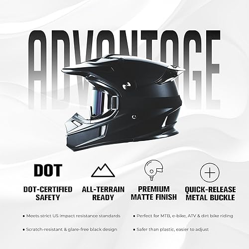 Miniatura 4 de Casco de motocross y ATV para niños de 4 a 16 DOT, casco de motocicleta de cara completa para cuatro ruedas, motocross, BMX. MXUTV, moto de nieve,