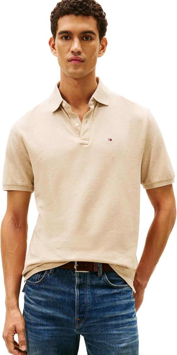 Polo de piqué de algodón de manga corta para hombre con corte clásico