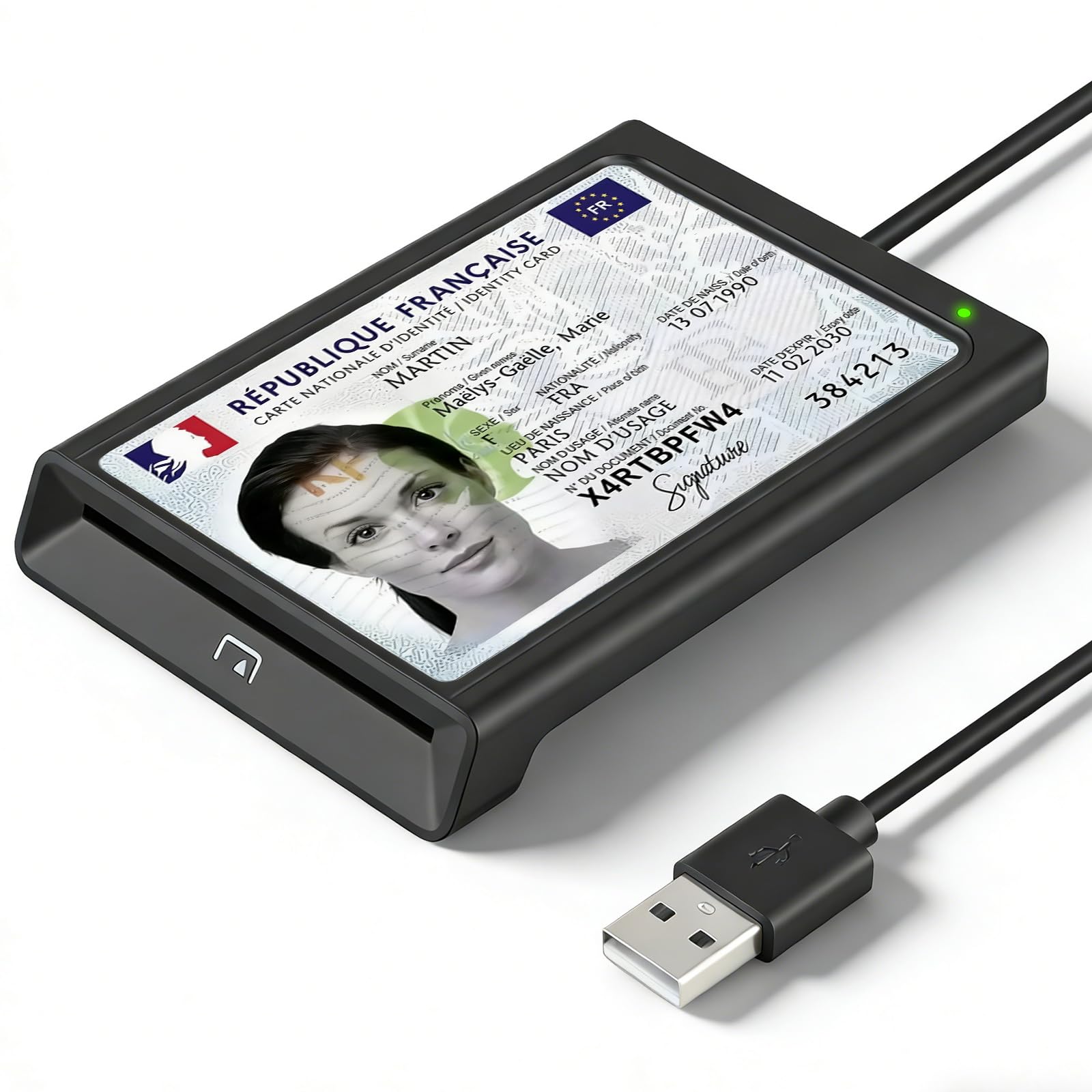 Lettore Smart Card Firma Digitale con NFC, Lettore CIE 3.0 Carta d'Identità e Tessera Sanitaria, Lettore di Smart Contatto e Contactless CIE/CRS/CNS, Compatibile con Windows7/8.1/10/11,Linux (nera)