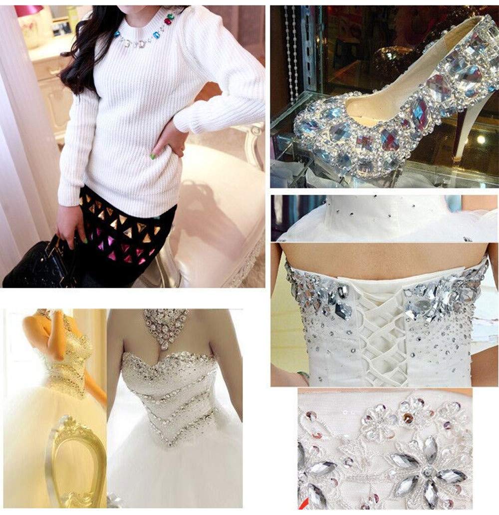 crystal beads for dresses Factory Bridal Rhinestone Fabric Applique Patch Beads Crystals Rhinestone Chain Trimming for Gown Dress