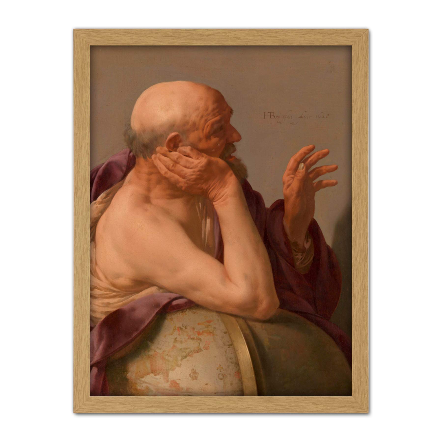 Artery8 Hendrick Ter Brugghen Heraclitus Painting Artwork Framed Wall Art Print 18X24 Inch
