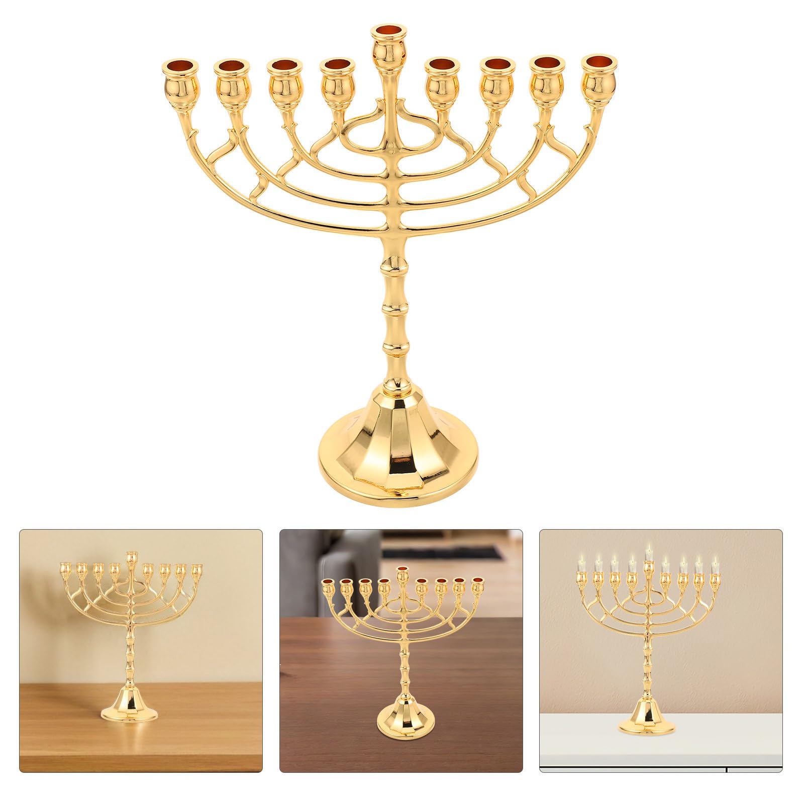 FOMIYES Candeliere Tradizionale Ebraico per Hanukkah Fessure Decorazione Religiosa Israeliana per Casa Design Elegante e Materiale Resistente