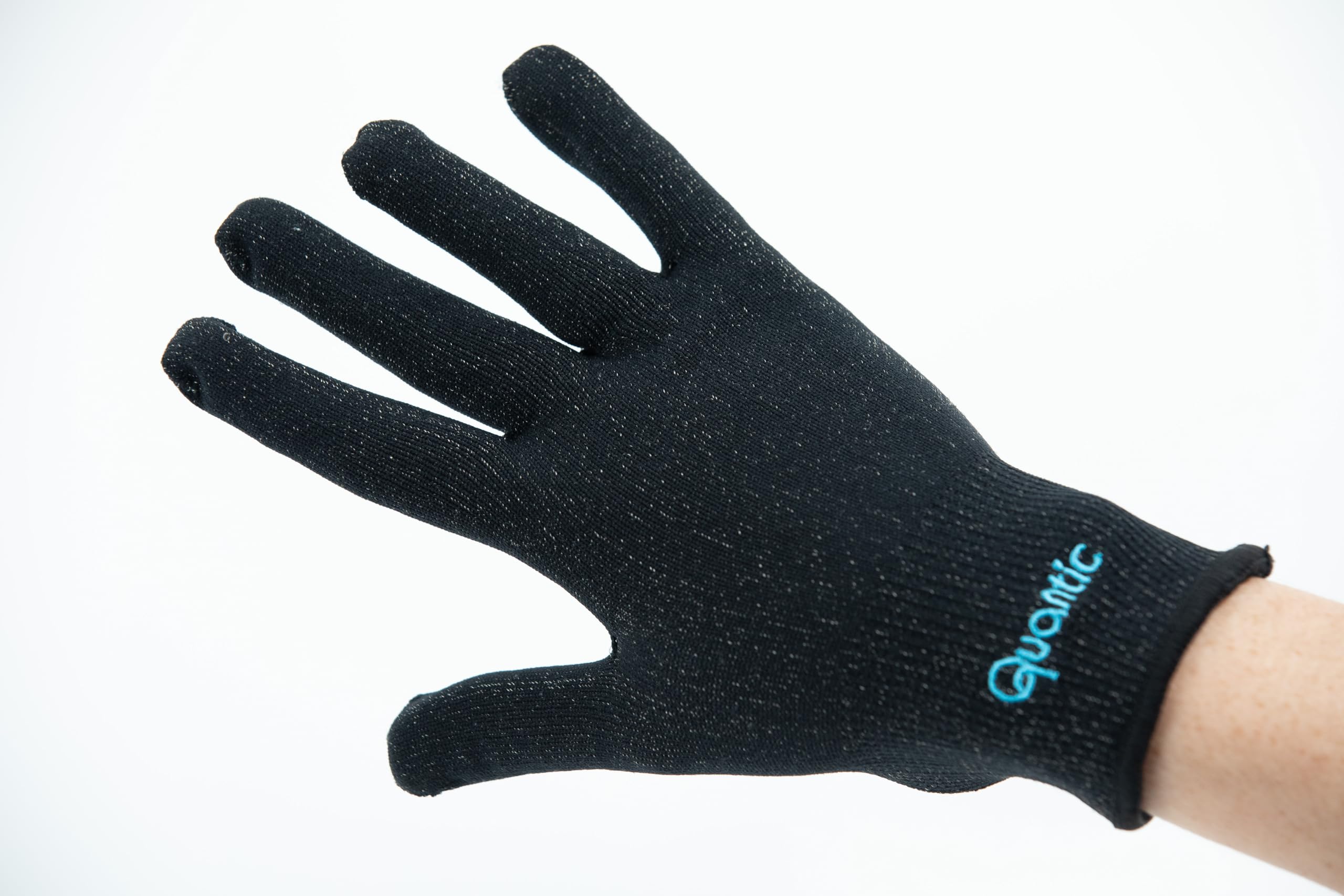 Guantes de hilo de plata finos color negro TALLA ÚNICA. UNISEX