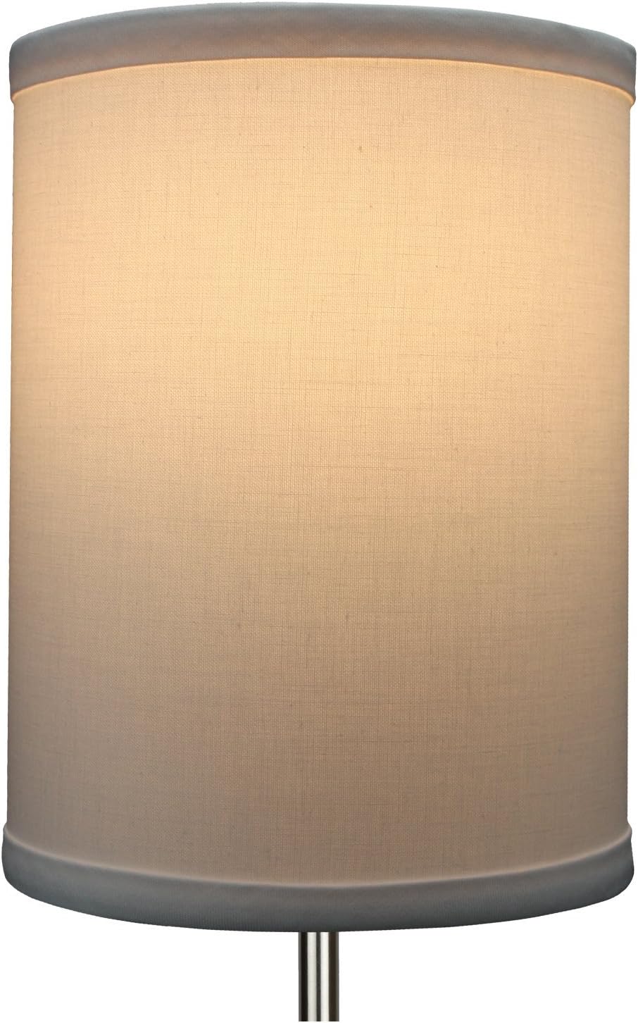 FenchelShades.com Lampshade 6" Top Diameter x 6" Bottom Diameter x 8" Height Drum Lampshade with Washer (Spider) Attachment (Linen White)