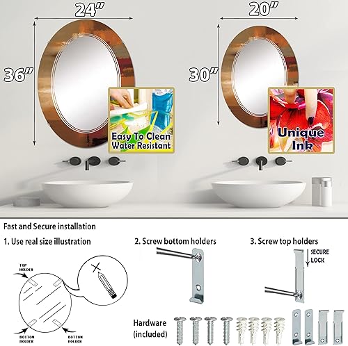 Miniatura 4 de Chocolate City at Horizon III- Vanity Mirror, Bathroom Mirrors, Wall Mirrors for Living Room, Bedroom - Oval Mirror - Large 20'x30', 24'x36'