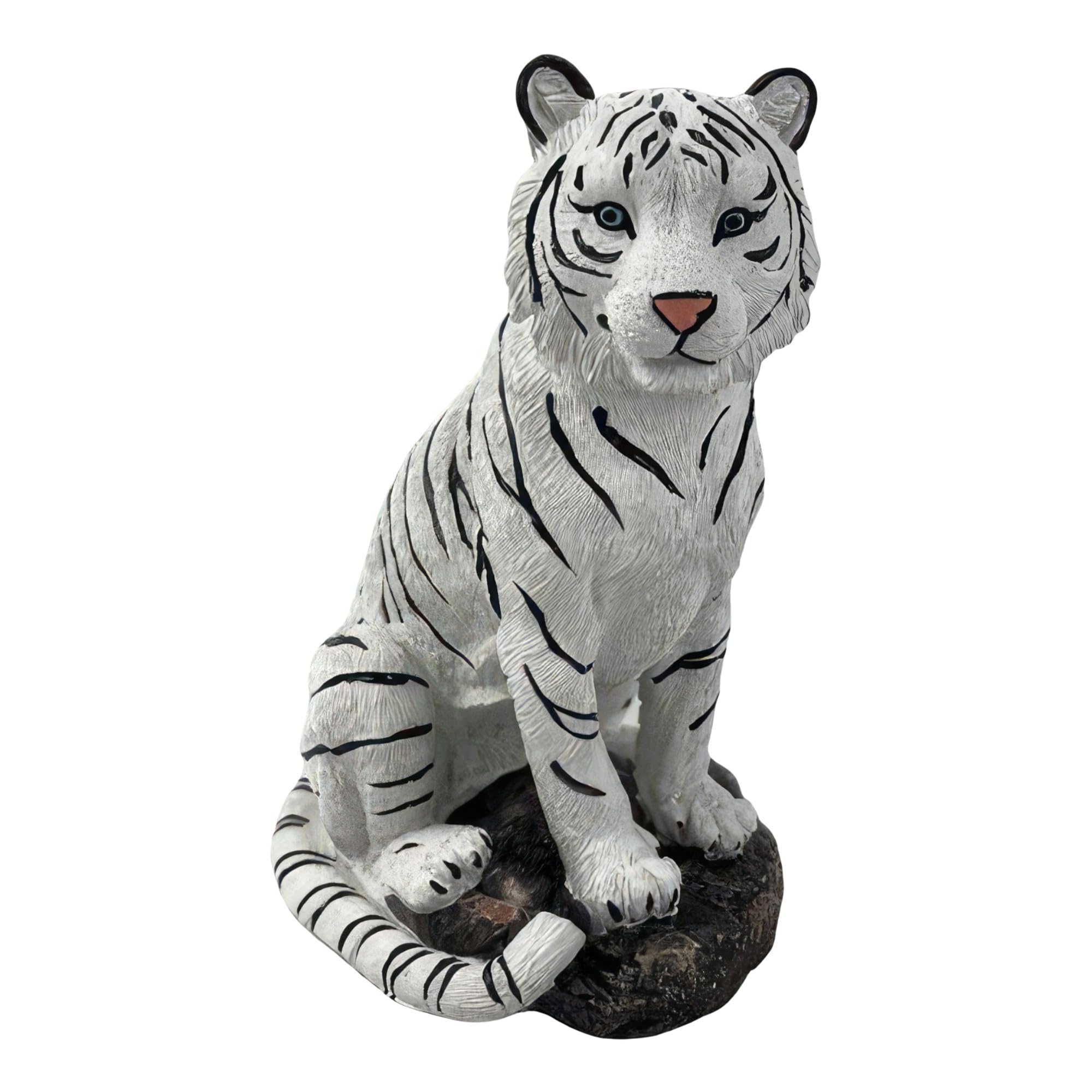 ICE ARMOR6" H White Tiger Sitting Figurine Statue Decoration Office Desk/Home/Living Room/Table Decor, Perfect House Warming Gifts for New Home