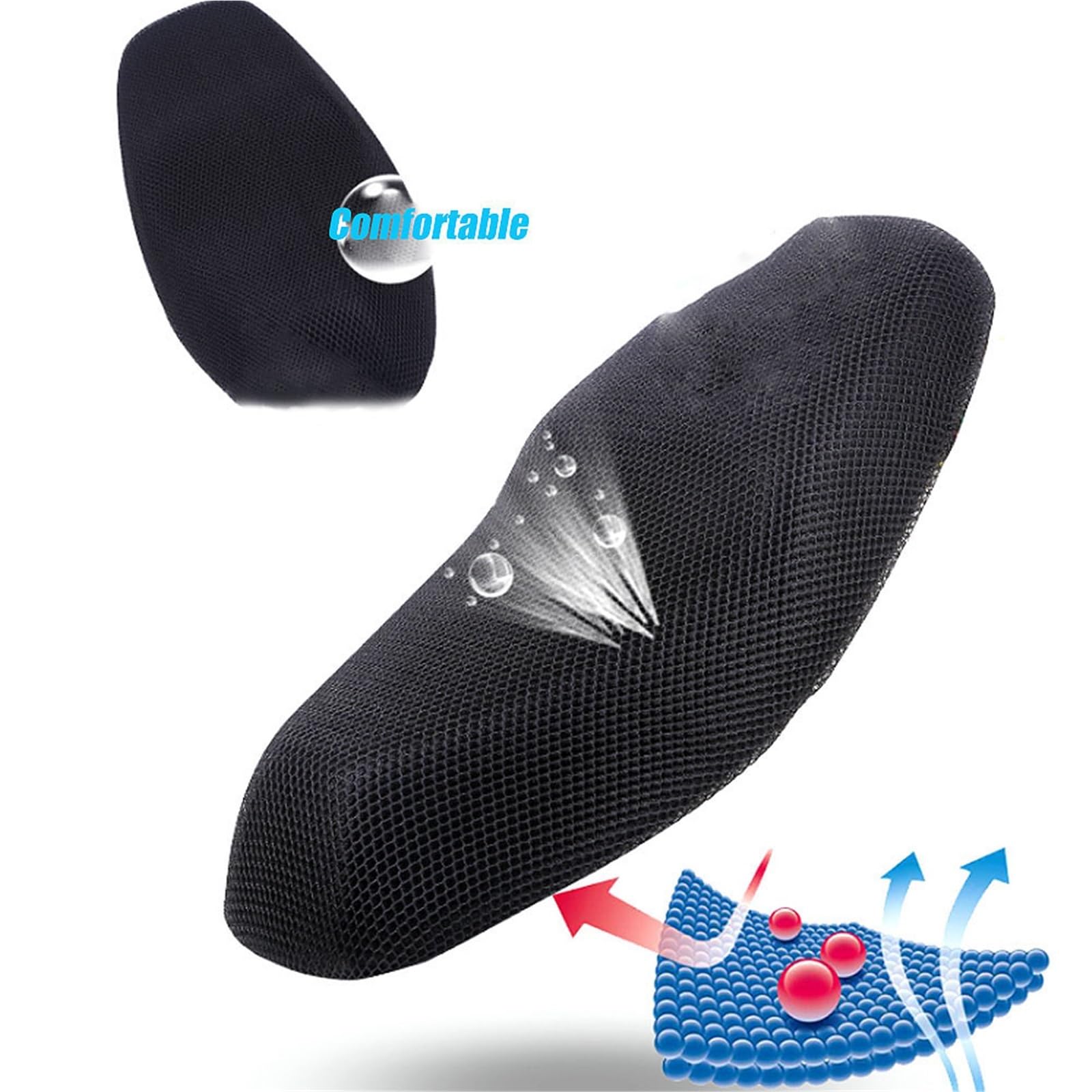 Per VFR1200 Moto 3D Cuscino protettivo traspirante Coprisedile in tessuto di nylon