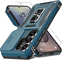 Vista 89 de DEERLAMN - Funda para Samsung Galaxy A15 5G con cubierta deslizante para la cámara + protector de pantalla (1 paquete), soporte giratorio con anillo