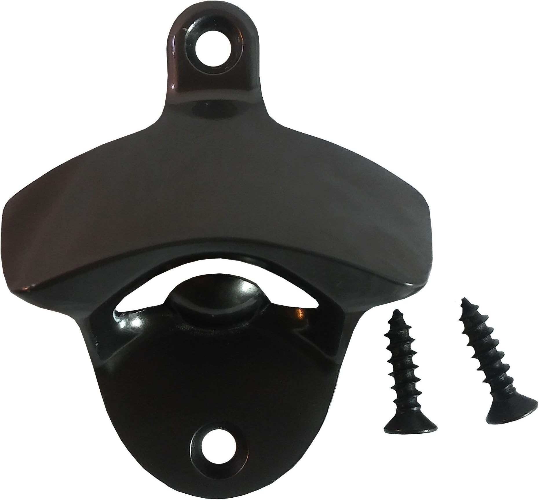 RiLahy Premium Wall Mounted Bottle Opener Gun Metal Finish Black With Mount Screws