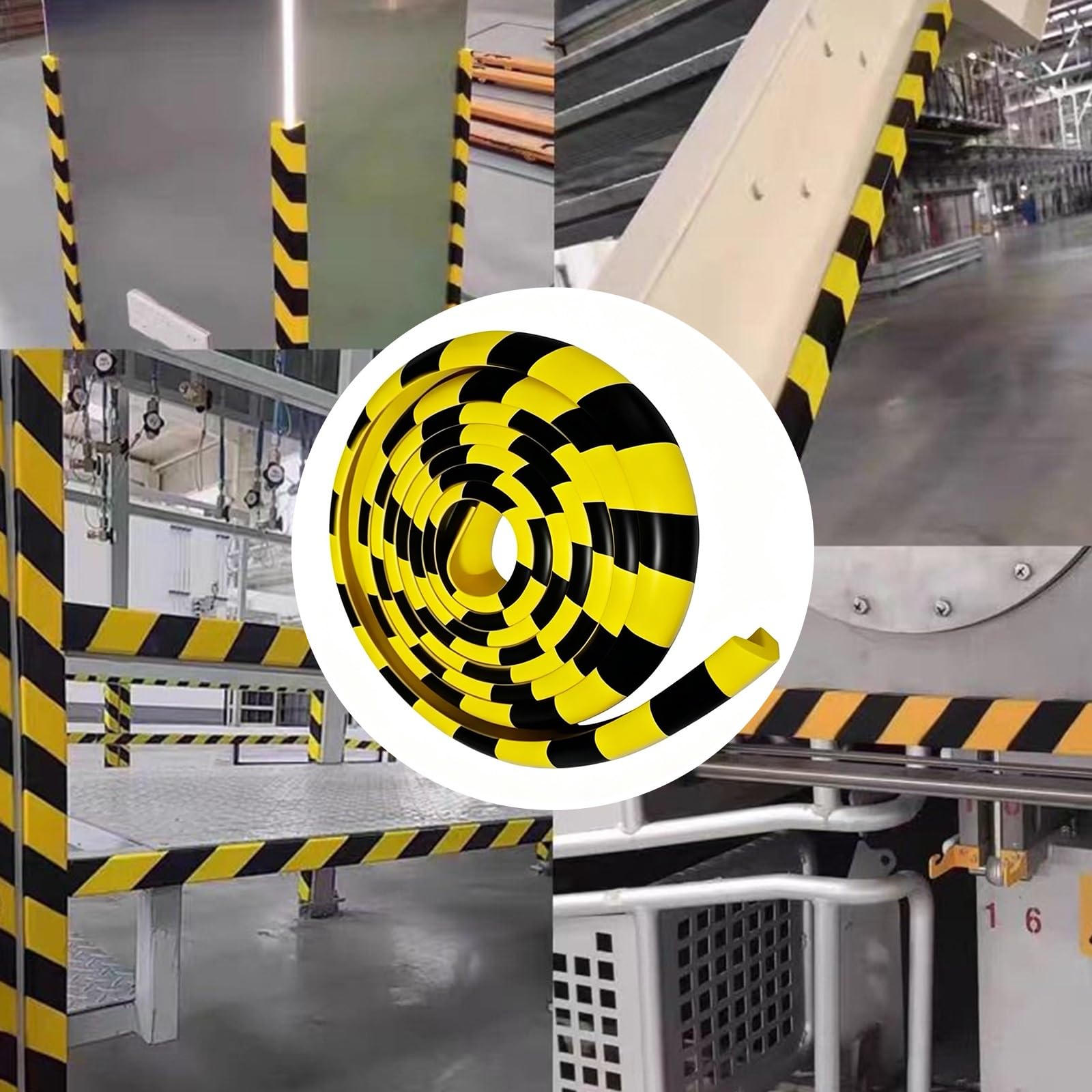 Paraspigoli Tavolo, Giallo Nero Paraspigoli, Facile da Installare e Rimuovere, Adatto per Pareti di Garage, Scaffalature di Magazzini, Attrezzature e Mobili.(W-shaped Style)