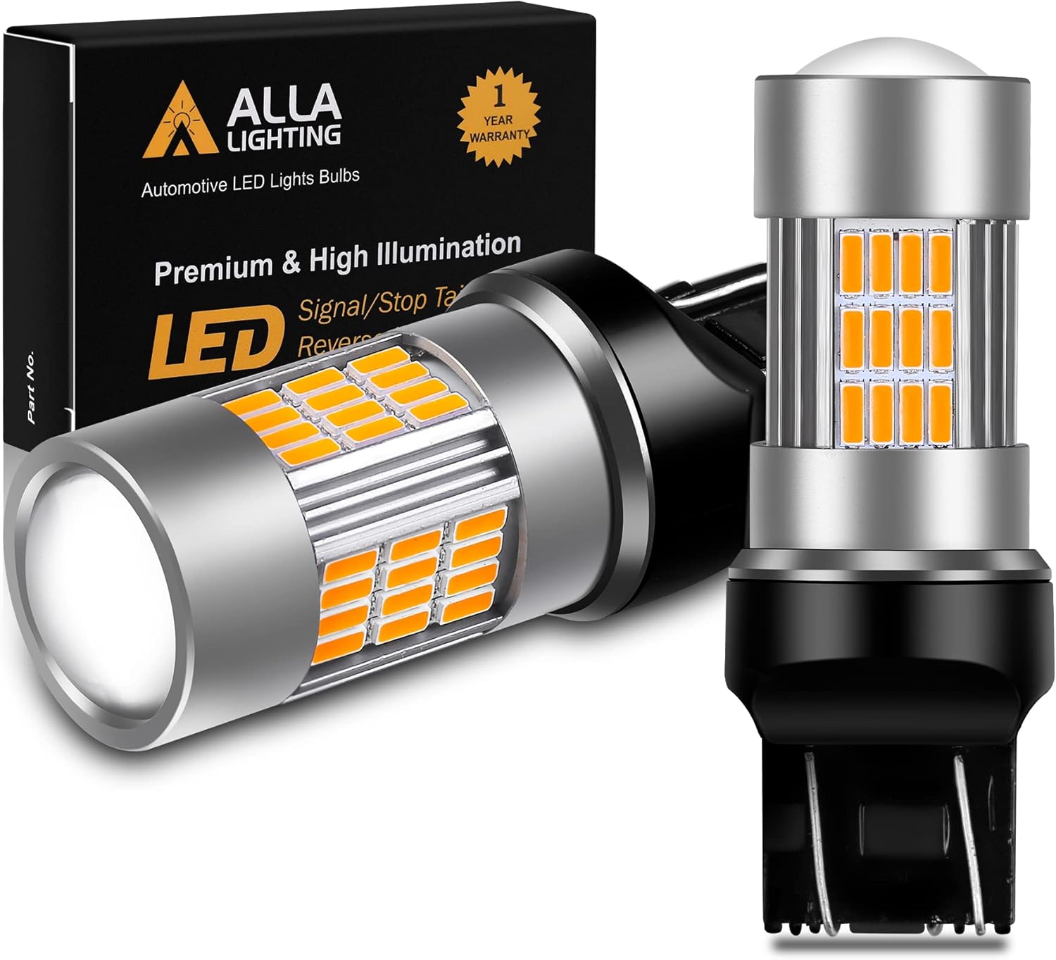 Alla Lighting 7440 7443 LED Amber Yellow Turn Signal Lights Bulbs