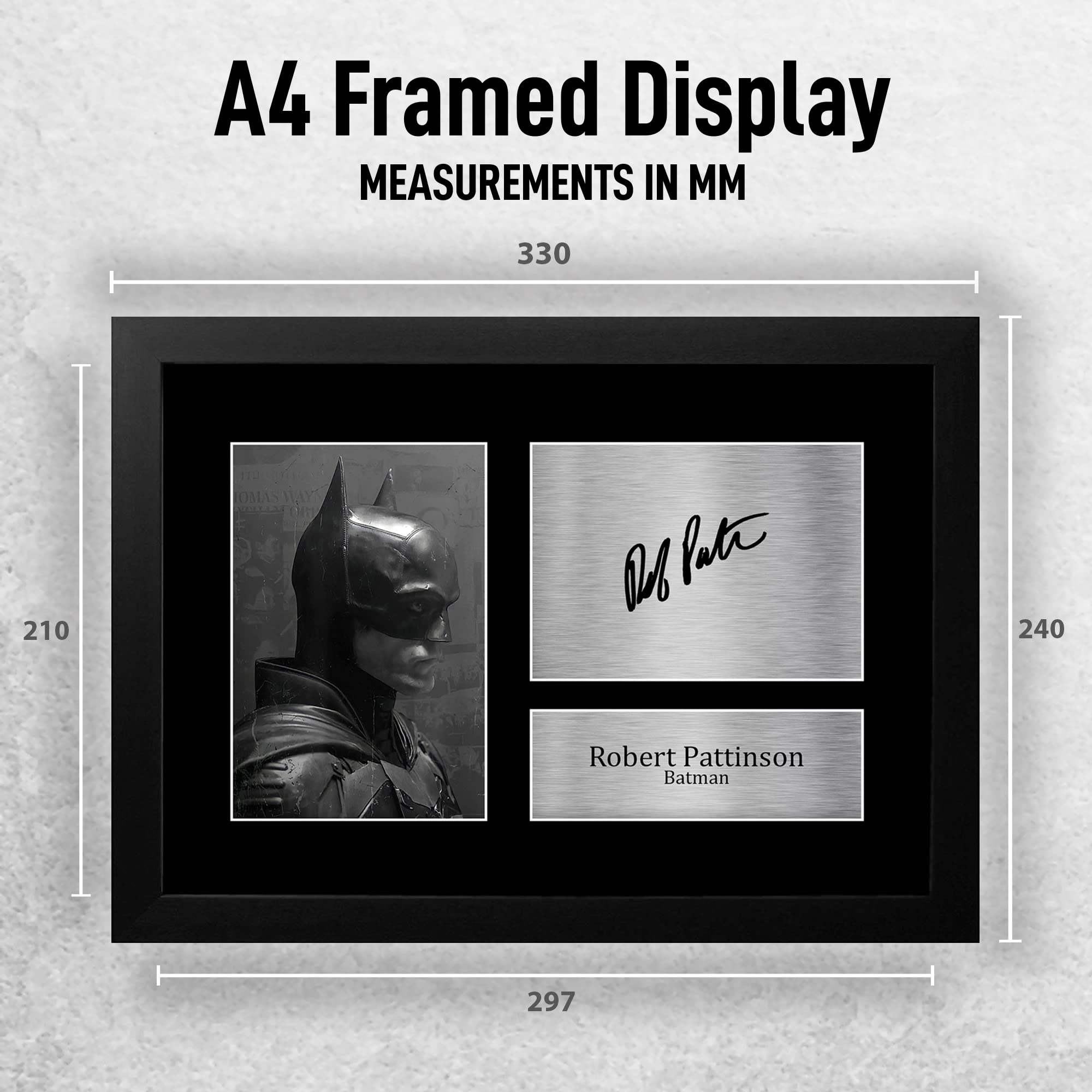 HWC Trading Robert Pattinson Batman Joker Signed Display — 16x12 Inch Framed Movie Memorabilia Picture
