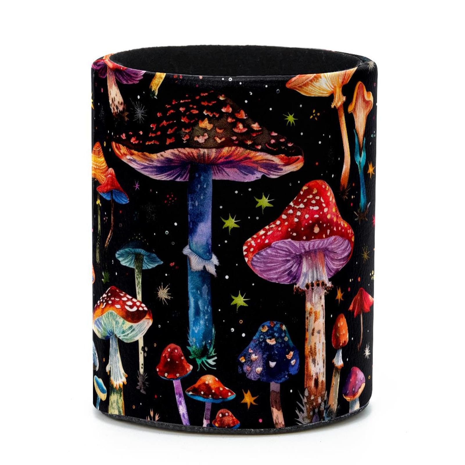 VAPOKF Round Pencil Holders for Desk, Colorful Mushroom Pen Holders Pen Pot Makeup Brushes Storage Desktop Stationery Supplies Organiser for Home Office