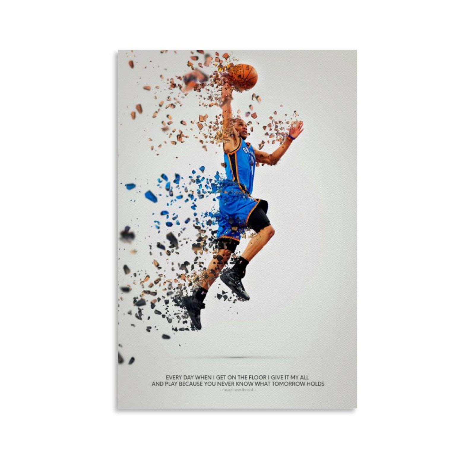 Lkjhlk Unframe-Style1 Westbrook Poster Basketball Gifts Basketball Poster 1 Canvas Wall Decor Art Painting Print For Office Living Room Dorms Homes - Gifts For Boyfriend Man 12X18inch(30X45cm)