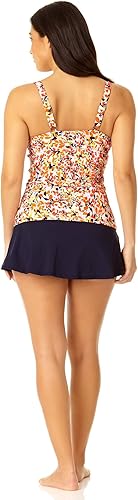 Miniatura 7 de Anne Cole Top tankini bandeau con nudo frontal con giro en vivo