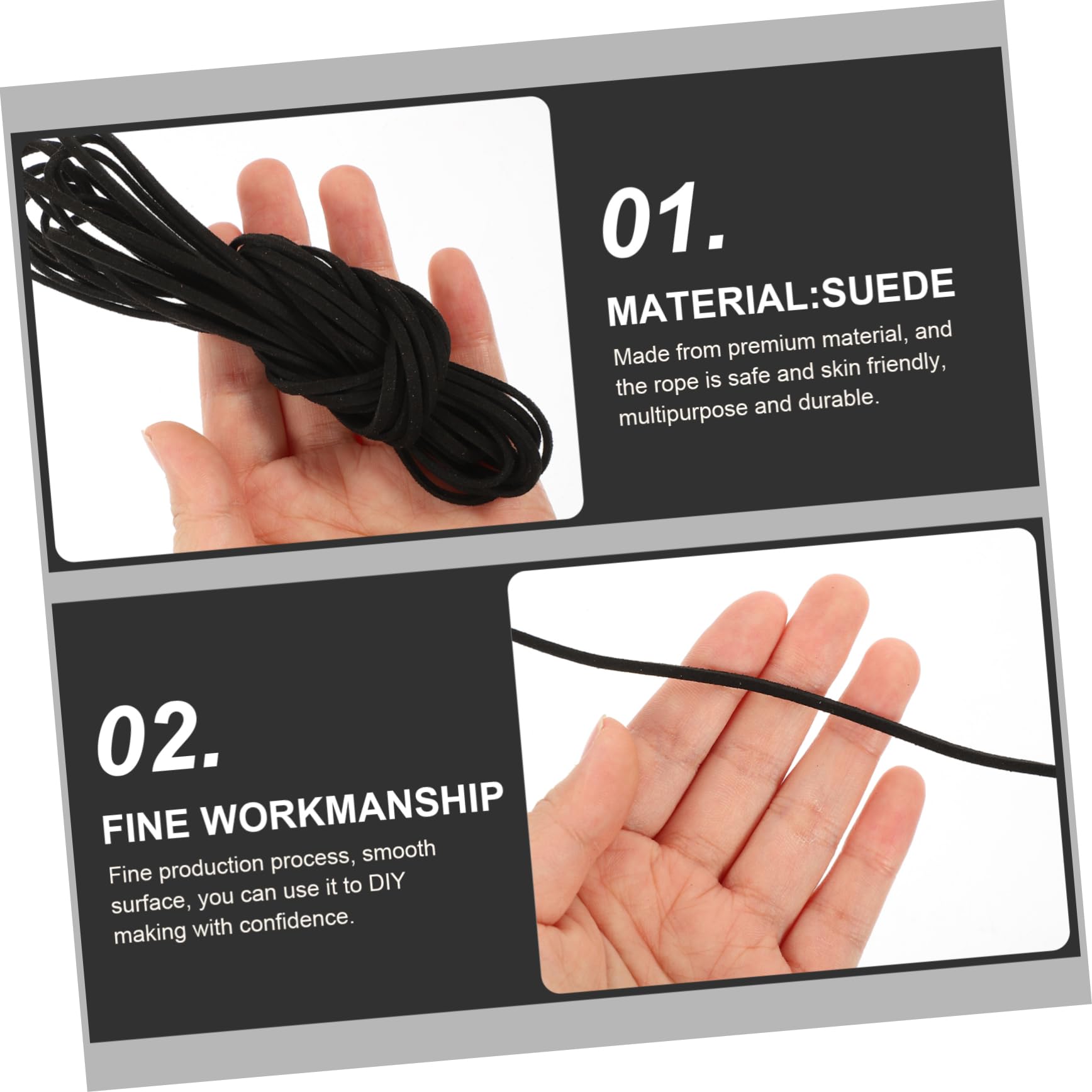 NUOBESTY 4 Sätze DIY Schmuckset Wildleder Kordel für Armbänder und Farben Hautfreundlich Langlebig für Kreative Schmuckherstellung