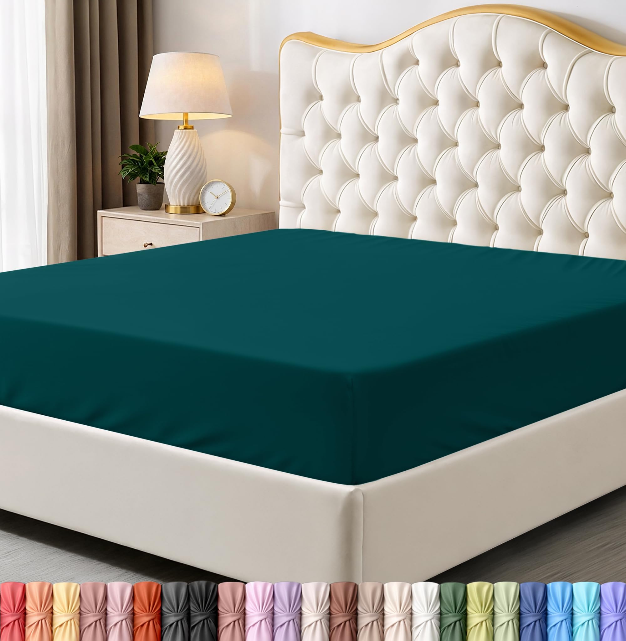 Utopia Bedding Teal Queen Fitted Sheet - Bottom Sheet - Deep Pocket - Soft Microfiber -Shrinkage And Fade Resistant-Easy Care -1 Fitted Sheet Only (Teal)