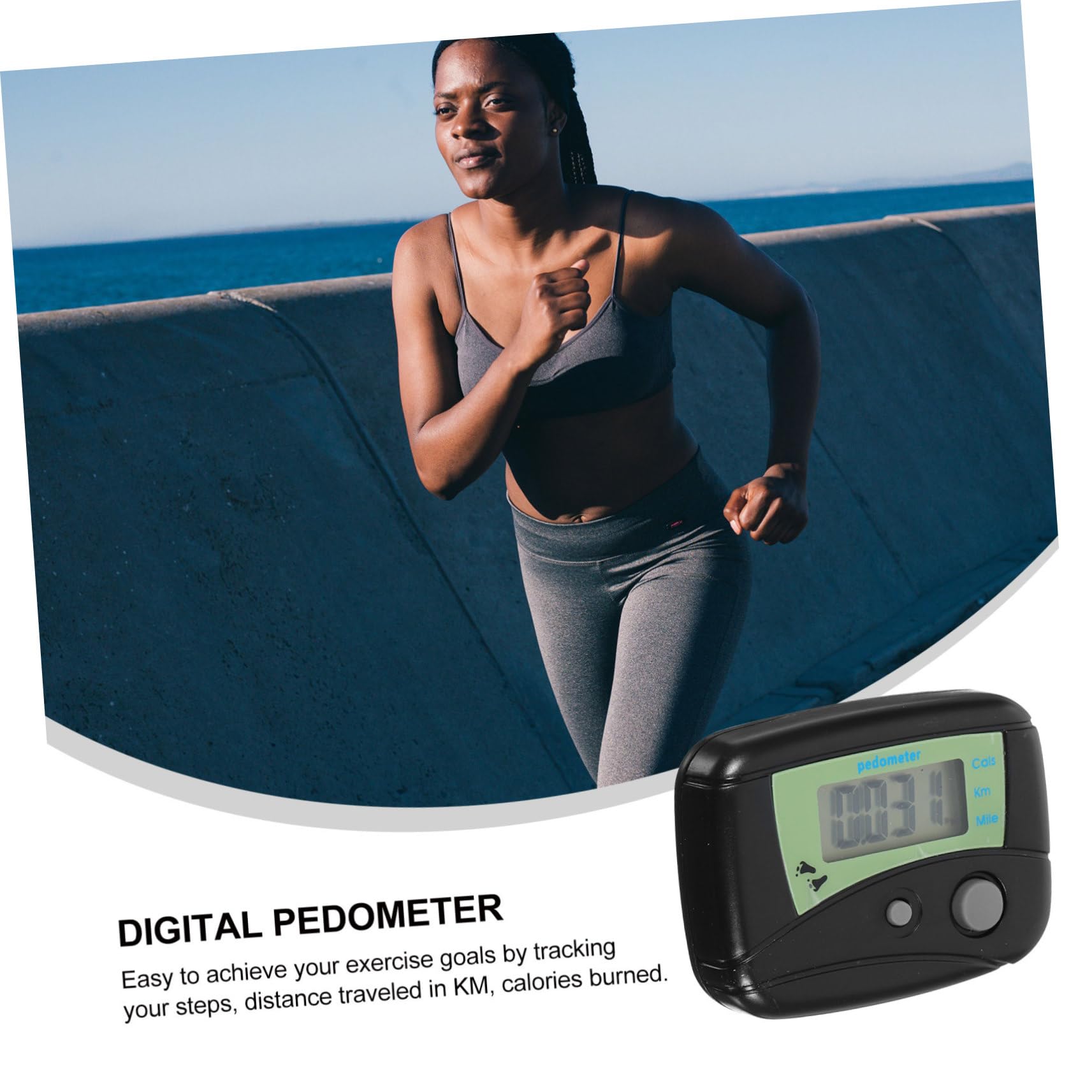 WOONEKY Lot de 10 Podomètres LCD Compteur De Distance Calories À Clipser pour Ceinture