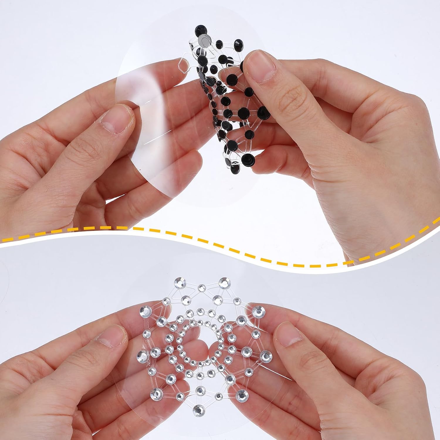 6 Pcs Rhinestone Pasties Crystal Glitter Pasties Nipple Covers Sexy Breast Covers Nipple Pastie Tassel Stickers Body Gems(Black White Red)