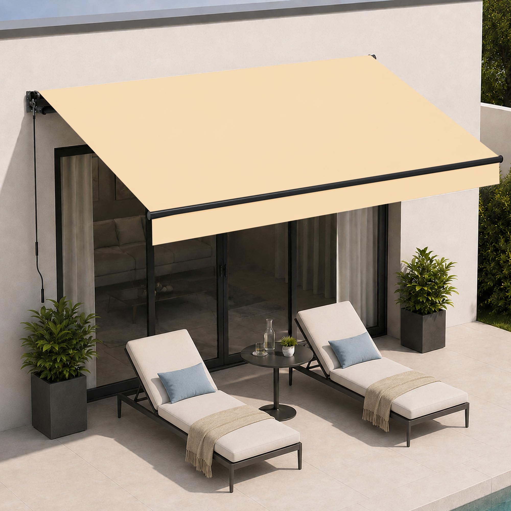 BelleMax Gelenkarmmarkise Markise,300x250cm Anthrazit,Terrassenmarkise mit Handkurbel,Einstellung(5-60°),280g/m²Stoff mit PU,Wasserdicht,Sonnenmarkise inkl.Wandhalterung für Balkon,Terrasse | Mit Handkurbel,Einstellung(5-60°),280g/m² Stoff mit PU,Wasserdicht,Sonnenmarkise inkl.Wandhalterung für Balkon