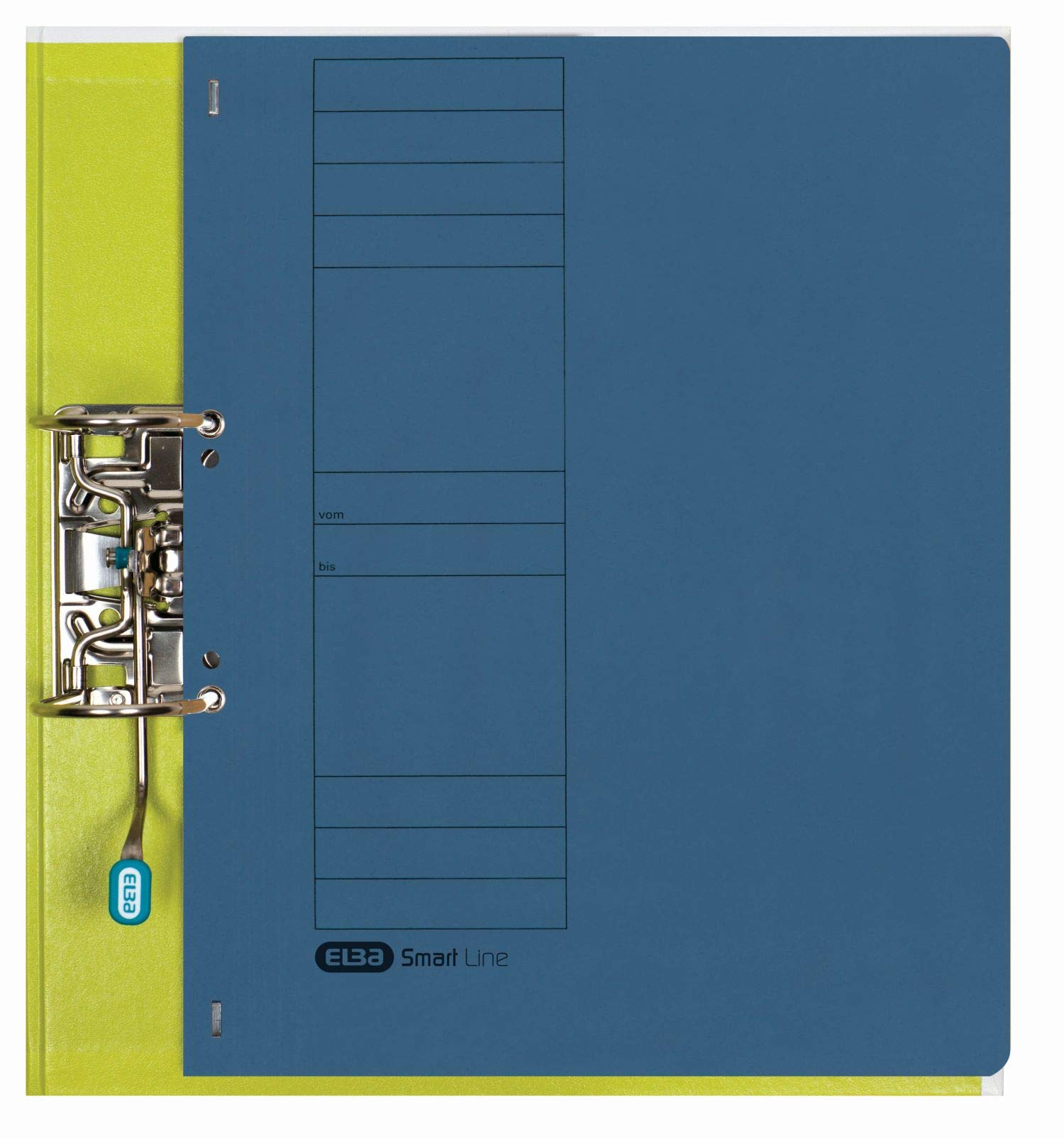 Elba 21450BL - Raccoglitore con fori, commerciale o per ufficio, 250 g/qm, in cartone manila, per fogli A4 200 DIN circa, completa di copertina anteriore, 50 pezzi, blu