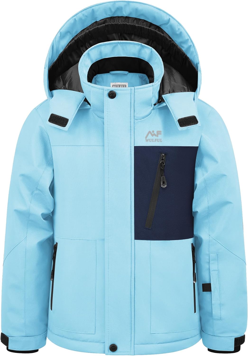 WULFUL Boy's Winter Waterproof Ski Coat Kids Windproof Snow Jacket with Detachable Hood