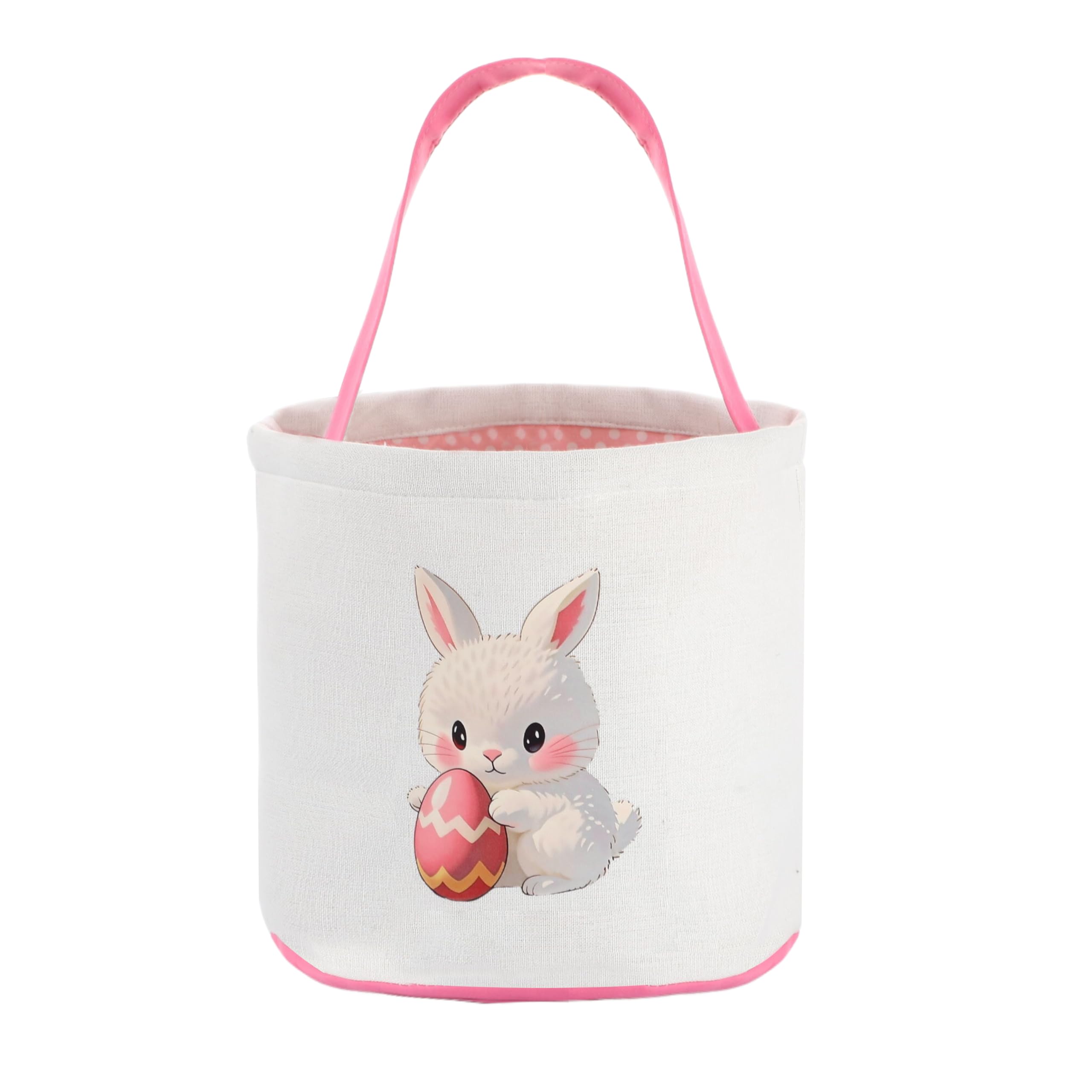 Easter Bunny Basket Bags,Canvas Cotton Easter Baskets for Kids Empty,Easter Bunny Basket,Perfect for Girls Boys Easter Egg Hunts,Easter Baskets for