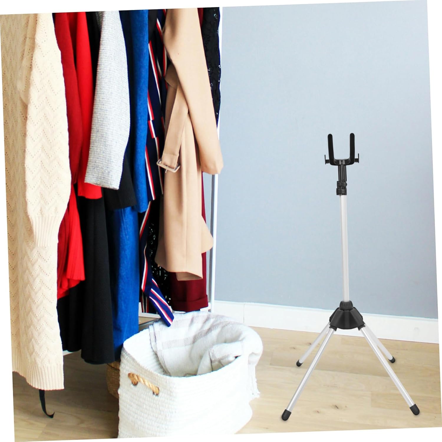 Folding Steam Rack Ironing Steamer Bracket Accessories Drying Rack Clothing Stand Steamer for Clothes Adjustable Height