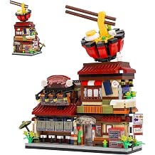 Japanese Street View Shop Building Blocks, Creative Shop Model Mini Building Bricks1102 PCS Mini Street View Modular House Kit