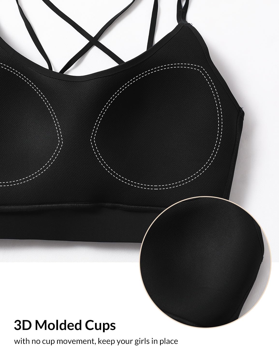 baleaf everleaf Women's Sports Bra Longline, Molded Cup Yoga Bra Thin Strap Low Impact Workout Crop Tank Tops