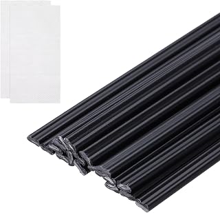 MECCANIXITY 10pcs Plastic Welding Rods, 39 Inch PP Welding Repair Strips Welder Rods with Reinforcing Mesh for Car Bumpers, Kayak Repair, Plastic Welder, Black