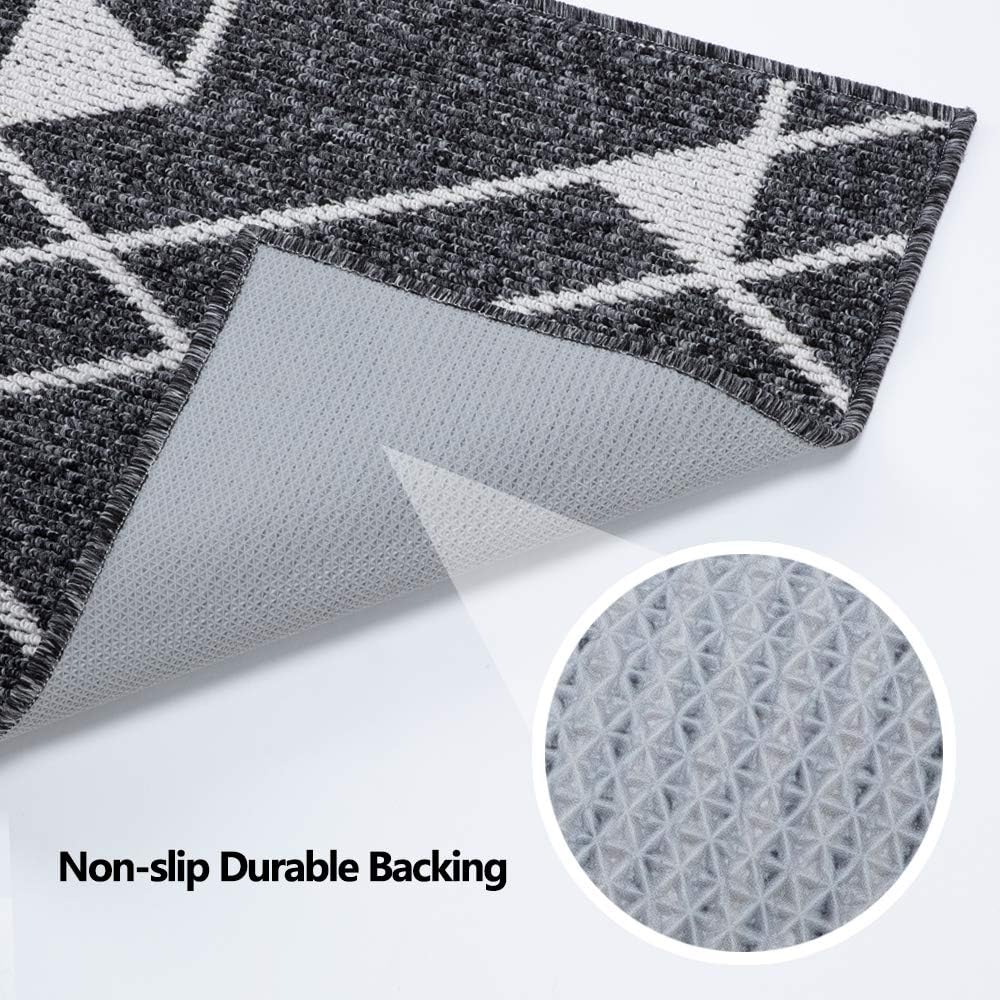 Indoor Doormat 24"x 36" Front Back Door Mat Rubber Backing Non Slip Door Mats Inside Floor Mud Dirt Trapper Mats Entrance Front Door Rug Shoes Mat Machine Washable (24"x 36", Black:Lightning)