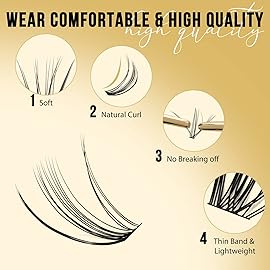 QUEWEL Lash Clusters 320Pcs Cluster Lashes 20D D Curl Lash Cluster Eyelash Extensions Mix12-18mm Individual Eyelashes Clusters Wispy Lash Clusters Thin Band Soft to Use at Home(20D D Mix12-18)
