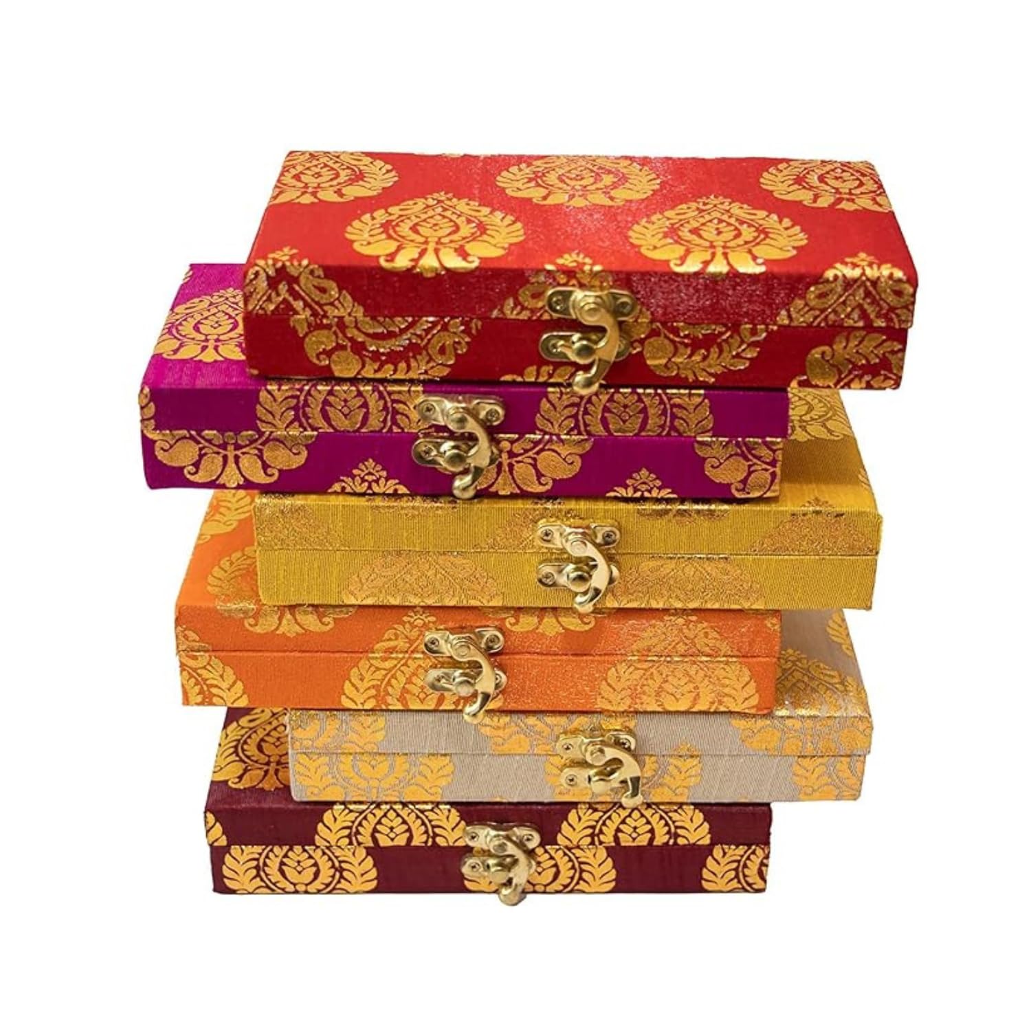 Printed Decorative Shagun Cash Box & Jewellery Wrap – Assorted Multicolored Wooden Gaddi Box Set | Clasp Closure | Ideal for Wedding Gifts, Paan, Return Gifts & Festive Gifting (Pack of 1)-image-46