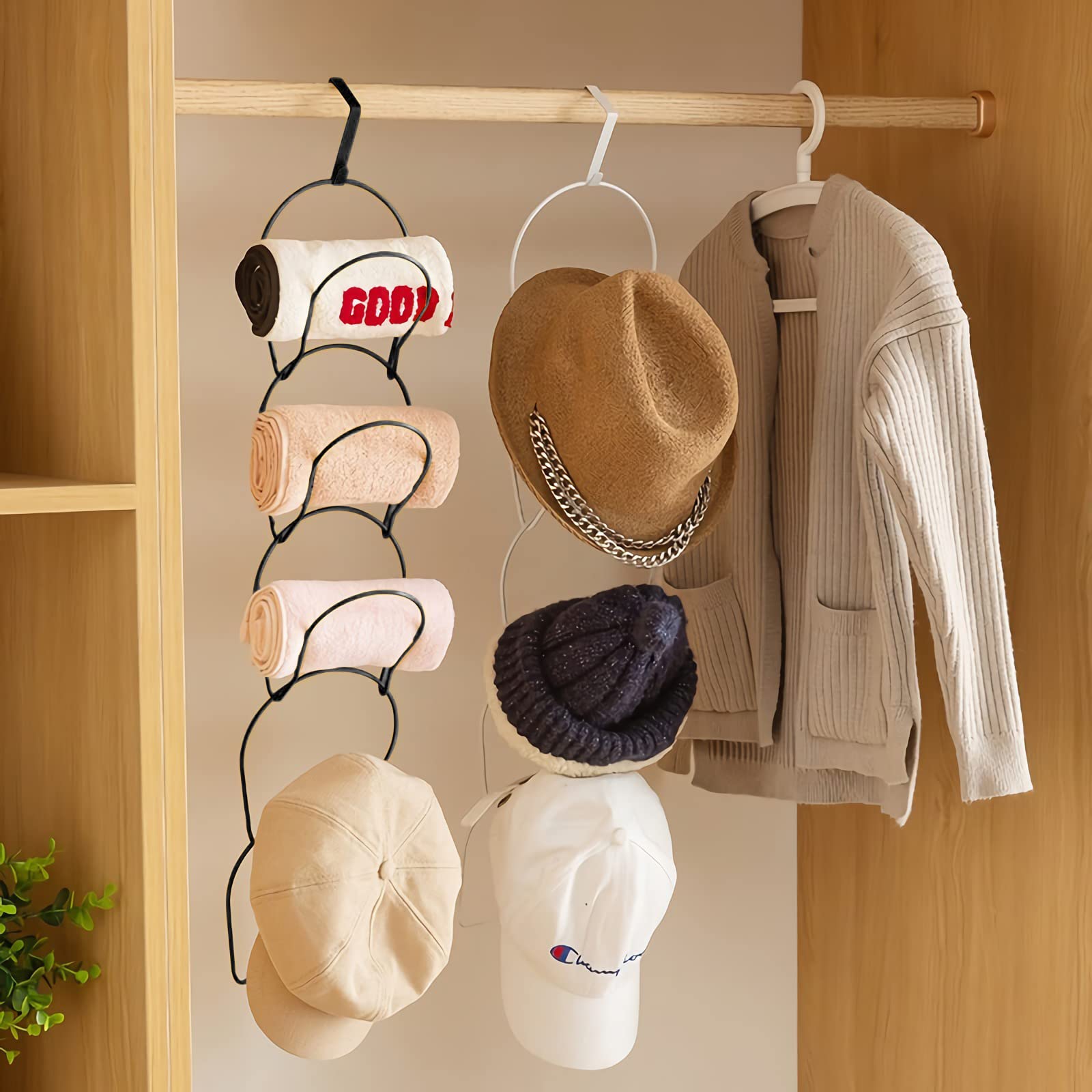 Soporte Para Gorras AOOOWER - Organizador Adhesivo Para Sombreros, Bufandas, Bolsos Y Corbatas