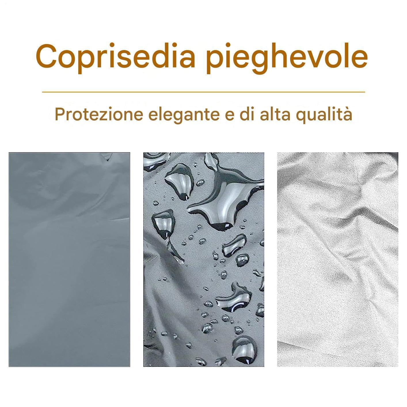 Fundas protectoras plegables para sillas plegables a prueba de polvo para sillas plegables de jardín, paquete de 2 con bolsa de reparación, ideal para camping, salón, piscina