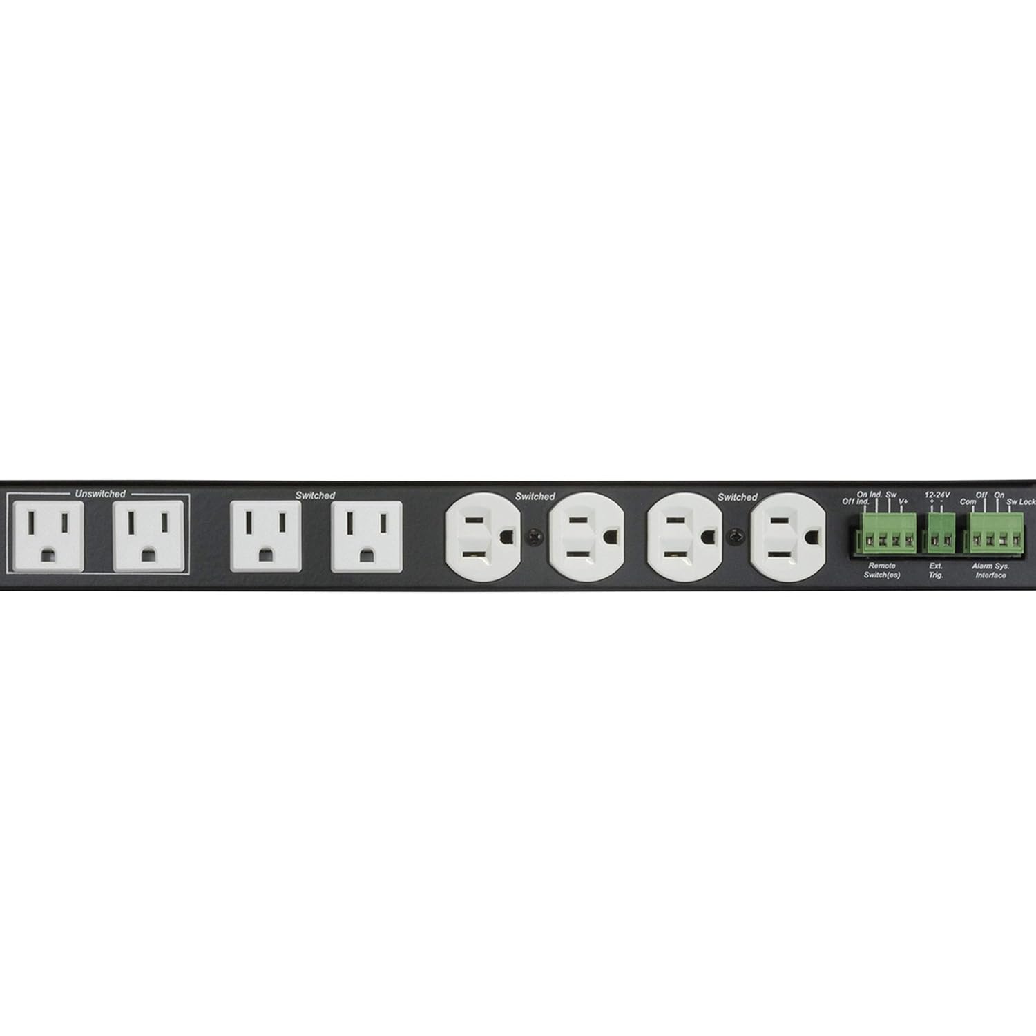 Lowell ACR-RPC-1508-SD PDU with 8 (15A) Outlets, Surge Suppression, Remote Circuitry; 8 Outlets: 2 Rear Un-Switched, 6 Rear Switched; 120VAC, 60Hz, 15A; Surge Protection to 40,000A